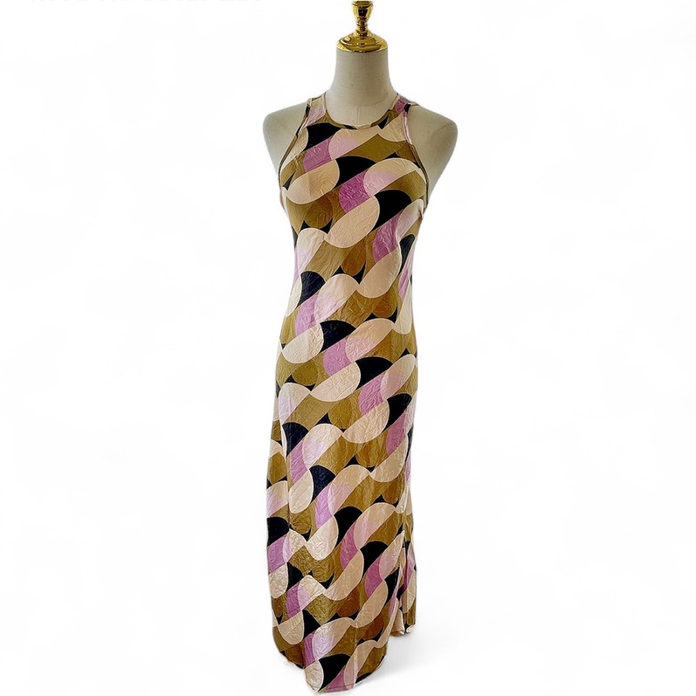 House of Harlow 1960 Pink and Gold Maxi Dress XS